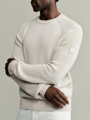 Aspect Crewneck Jumper in Silver Birch.
